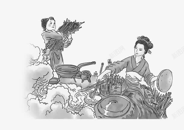 古典妇女煮饭png免抠素材_新图网 https://ixintu.com 古典妇女煮饭 妇女煮饭 矢量妇女煮饭