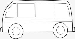 白色的小卡通公交车素材