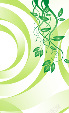 动感几何纹理绿色植物海报背景背景
