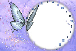 蓝色椭圆蝴蝶钻石点缀淡蓝色椭圆镜框高清图片