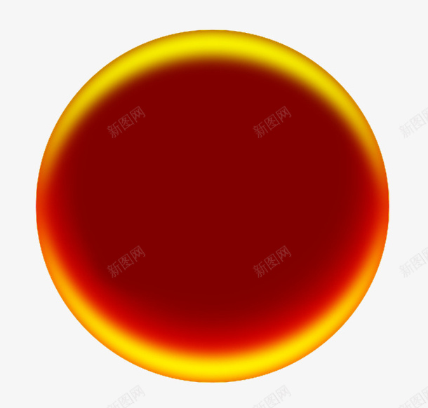红色的圆psd免抠素材_新图网 https://ixintu.com 圆 红 装饰 黄边