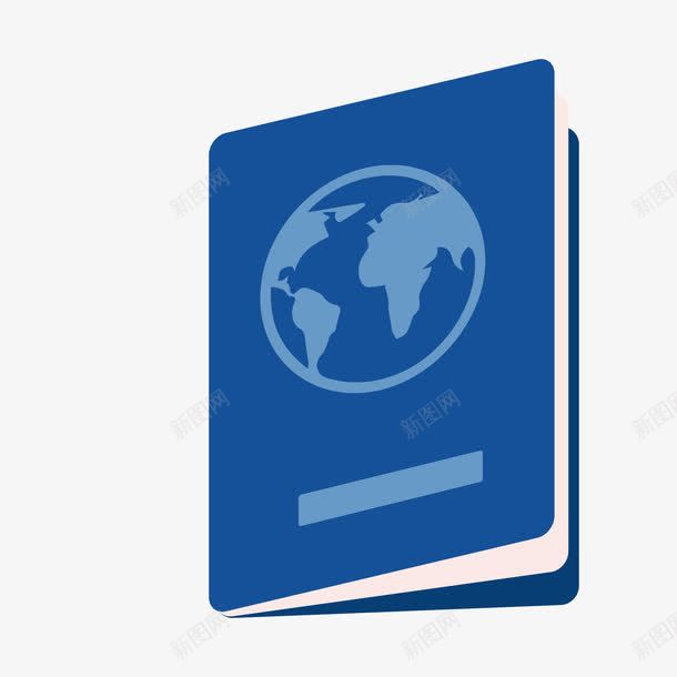 蓝色护照png免抠素材_新图网 https://ixintu.com 圆角 层次 扁平化 护照 纹理 蓝色 质感