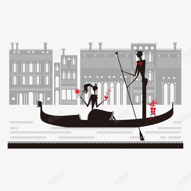 划船的小情侣png免抠素材_新图网 https://ixintu.com 划船 创意 唯美 城市 情侣 抽象 简约线条