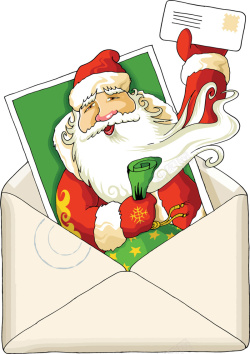 圣诞老人信封创意信封里的圣诞老人背景素材高清图片