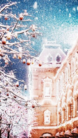 冬季城市冬季雪景H5摄影背景高清图片