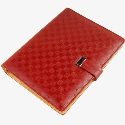 砖红色格纹日记本素材