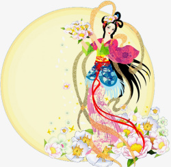 古典八月日历中秋节月亮古典美女高清图片
