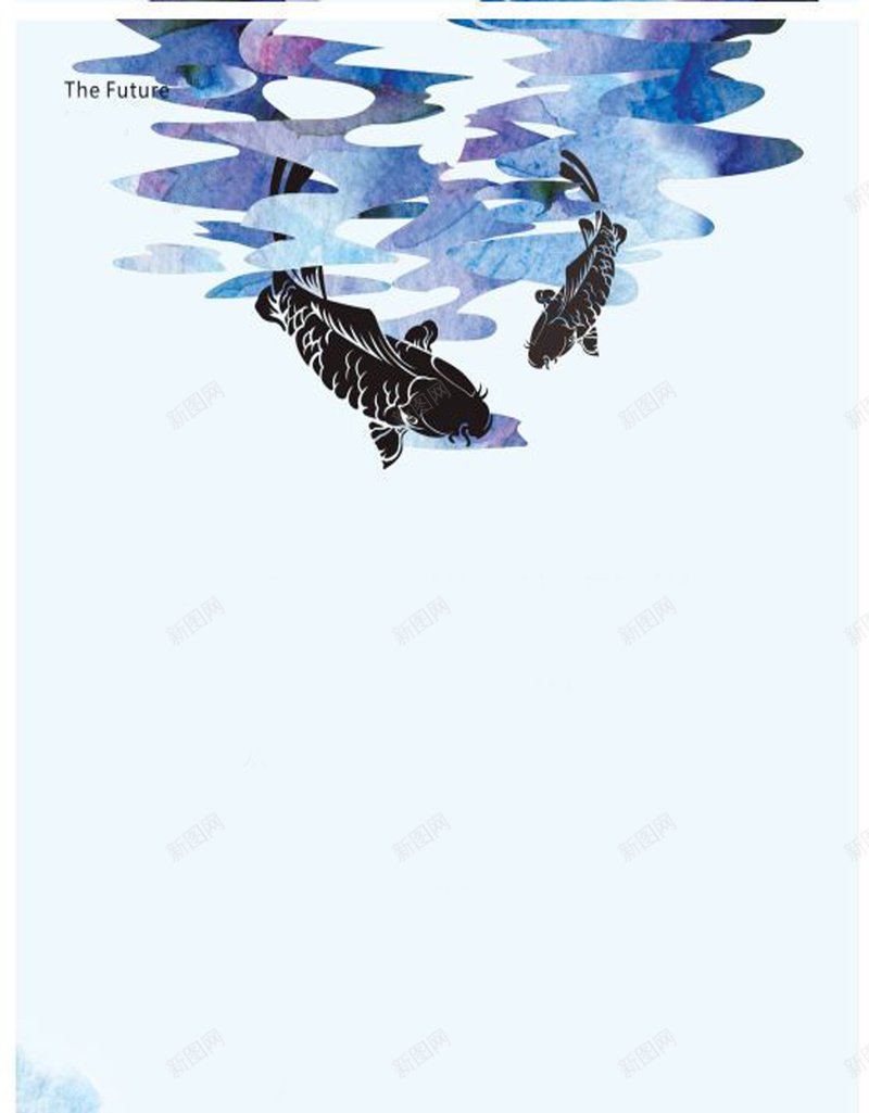两条鱼在河边嬉戏背景jpg设计背景_新图网 https://ixintu.com 开心 梦幻 河边 浪漫 蓝色 鱼