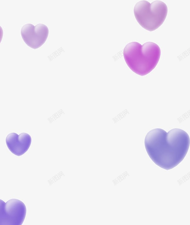紫色的气泡爱心png免抠素材_新图网 https://ixintu.com 气泡 爱心 紫色