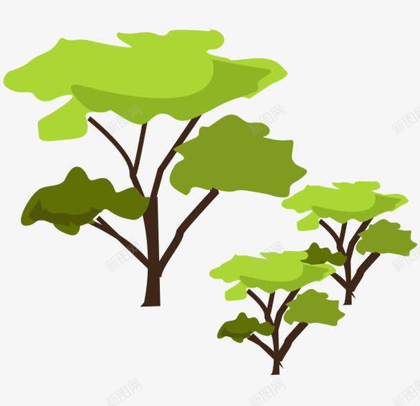 卡通手绘绿色树png免抠素材_新图网 https://ixintu.com 卡通树 卡通绿色树 树和树枝 树枝装饰 绿色树