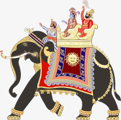 人骑大象彩色神话人物骑大象高清图片