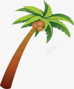 海报夏日手绘椰子树素材