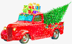 汽车节日圣诞节运礼物的红色汽车高清图片