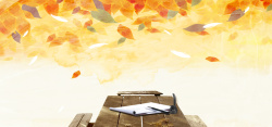 学习摄影秋天枫叶书桌高清图片