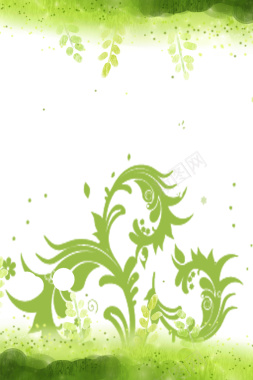 绿色花纹图案海报背景素材背景