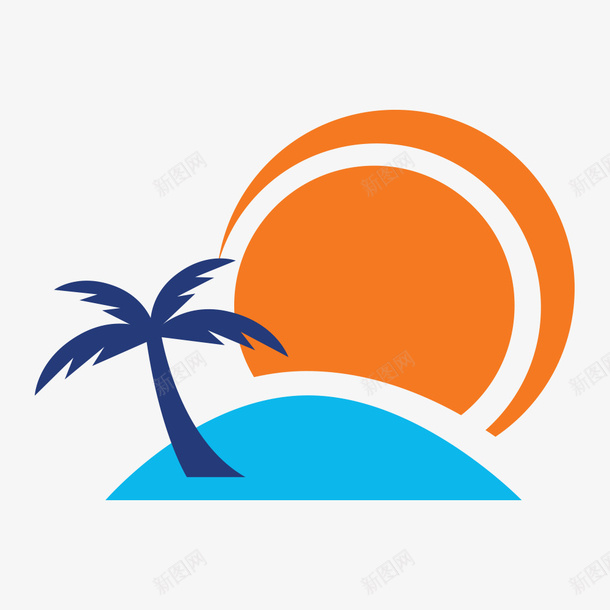 椰子树沙滩夕阳图案png免抠素材_新图网 https://ixintu.com 图案 夕阳 椰子树 沙滩