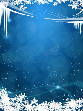 圣诞蓝色背景雪花背景