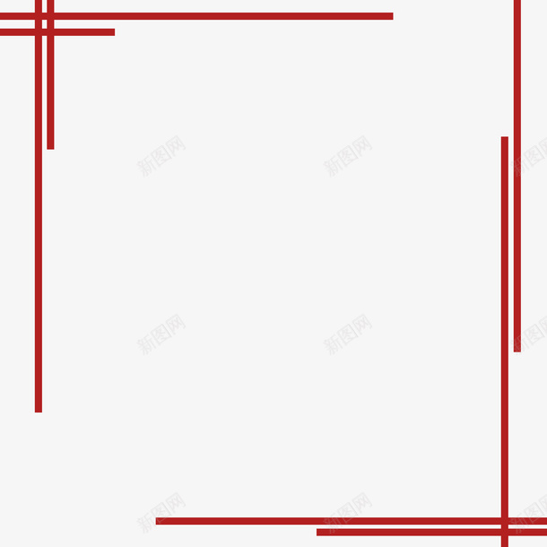 中国风红色边框古风png免抠素材_新图网 https://ixintu.com 中国风 古风 喜庆 复古 新闻边框 红色 线条 边框