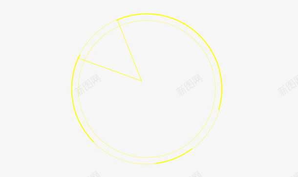 圆形时间psd免抠素材_新图网 https://ixintu.com 时间 线条 黄色