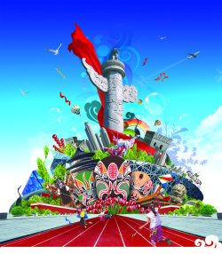 脸谱东方文化建筑脸谱北京建筑景点PSD源文件高清图片