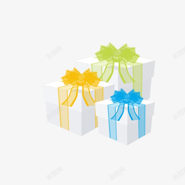 白色丝带礼物盒png免抠素材_新图网 https://ixintu.com 丝带 丝带礼物 白色 礼物