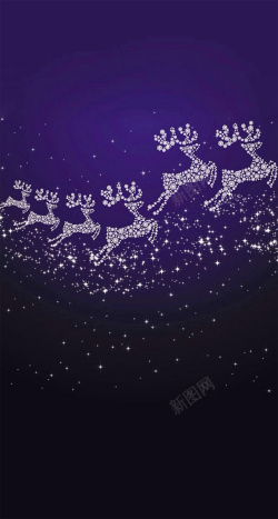 圣诞节有礼圣诞节蓝色特效灯光驯鹿电商促销背景高清图片