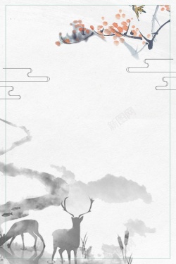 白鹭海报设计二十四节气传统寒露背景高清图片