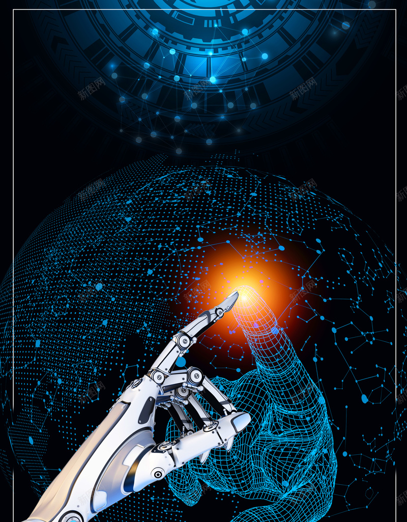 人工智能创新时代科技海报psd设计背景_新图网 https://ixintu.com AI智能 引领未来 智能时代 智能机器人 智能科技 机器人 机器手 科技公司海报