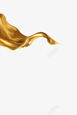 漂浮物金色飘带丝绸高清图片