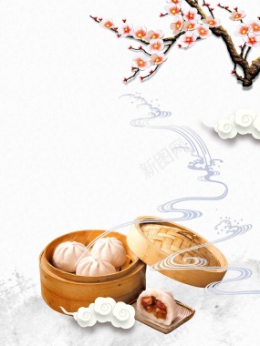 美食之舌尖上的广州早茶海报背景模板背景