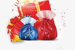 节日红色礼物png免抠素材_新图网 https://ixintu.com 礼物元素 礼物盒 礼物袋