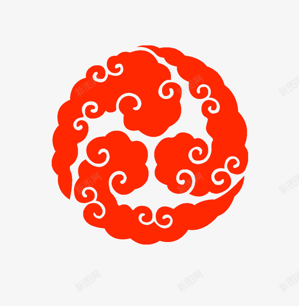 祥云装饰元素中式元素复古元素红色祥云png免抠素材_新图网 https://ixintu.com 中式元素 复古元素 祥云 红色祥云 装饰元素