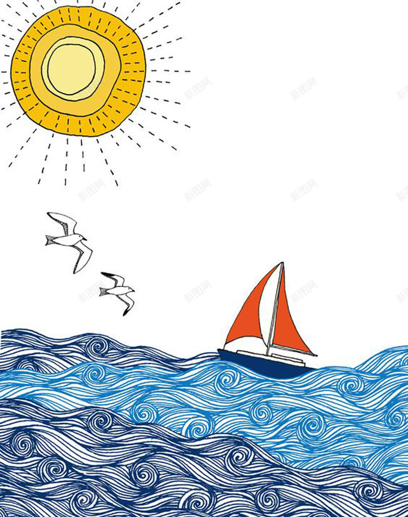 航海宣传海报psd设计背景_新图网 https://ixintu.com 卡通 宣传 文艺 清新 童趣 简约 航海 质感