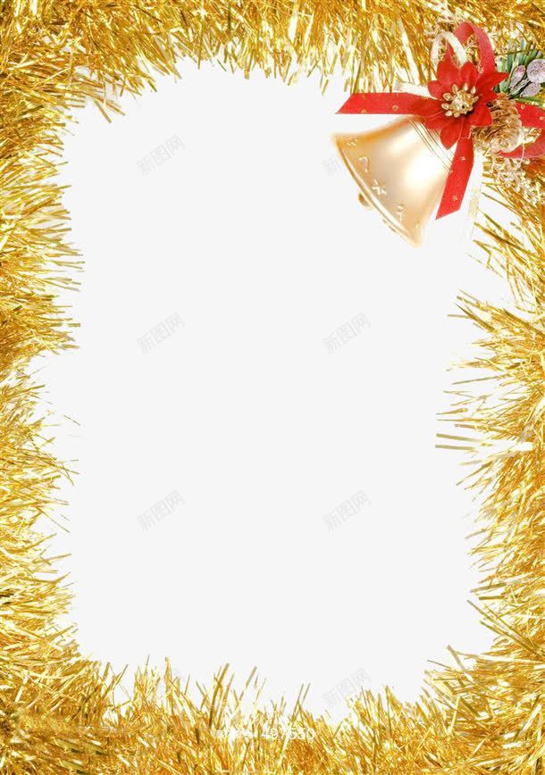 圣诞节金色边框铜铃png免抠素材_新图网 https://ixintu.com 圣诞节 圣诞节边框 圣诞节铜铃 边框 金色边框 铜铃