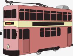 粉色双层巴士素材