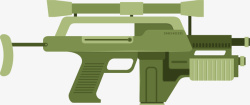 卡通绿色冲锋枪矢量图素材