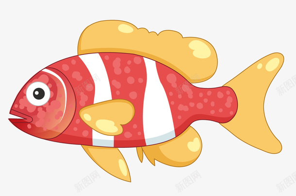 红色的卡通手绘鱼png免抠素材_新图网 https://ixintu.com 卡通 手绘 红色 鱼