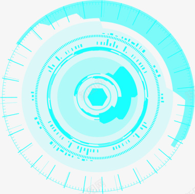 蓝色科幻圆环图标图标