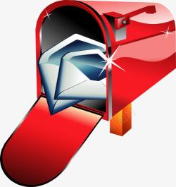 邮箱3D图形邮件红色邮箱信箱矢量图素材