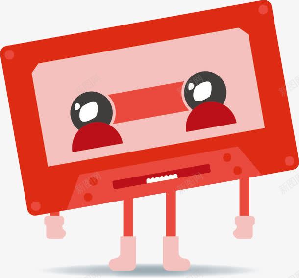 红色可爱磁带png免抠素材_新图网 https://ixintu.com 卡通磁带 可爱 矢量素材 磁带 红色磁带