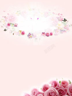 节日易拉宝三八妇女节玫瑰海报背景素材高清图片