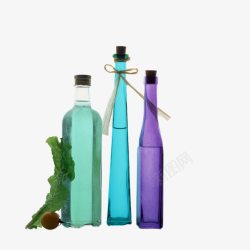 彩色玻璃瓶透明彩色玻璃瓶高清图片