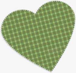 绿色方格心形布巾素材