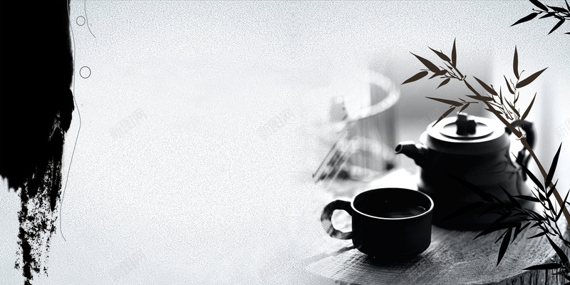 黑白茶具怀旧海报背景模板psd设计背景_新图网 https://ixintu.com 黑白 茶具 怀旧 海报背景模板 竹子 海报模板 古典 茶