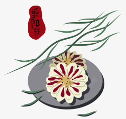 菊花糕重阳节的重阳糕点菊花糕手绘素材高清图片