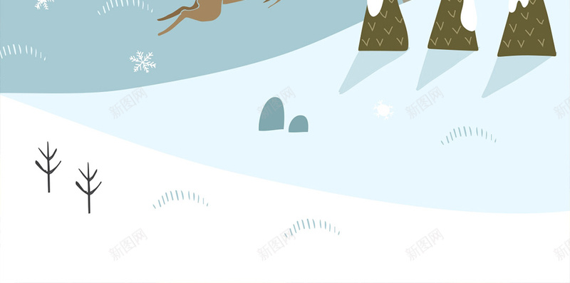 冬天飞奔的小鹿背景jpg设计背景_新图网 https://ixintu.com H5 冬天 卡通 小鹿 手绘 童趣 简约 飞奔