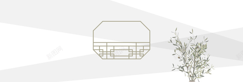 中国风古典边框绿叶盆栽psd设计背景_新图网 https://ixintu.com 中国风 古典 边框 绿叶 盆栽 放射线 海报banner