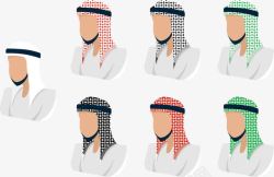 阿拉伯男人彩色头巾的阿拉伯男人高清图片