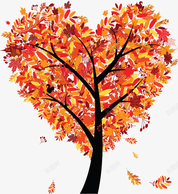 秋天树上变黄的叶子png免抠素材_新图网 https://ixintu.com 叶子 收获 秋天 秋季