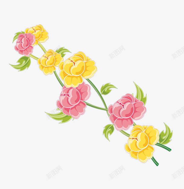 红黄色花朵png免抠素材_新图网 https://ixintu.com 红色花朵 花卉 鲜花 黄色花朵